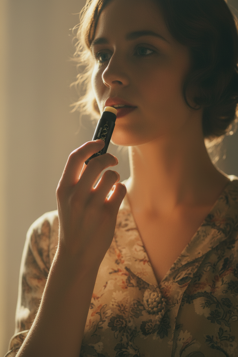 Tight Close-up - Applying GOOD LIFE Lip Balm
