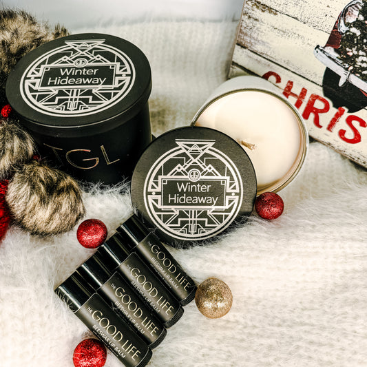 Soy & Beeswax Candle and Lip balms Christmas Gift Set