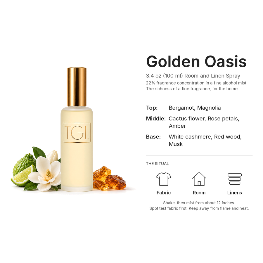Golden Oasis Room & Linen Spray, 3.4 oz