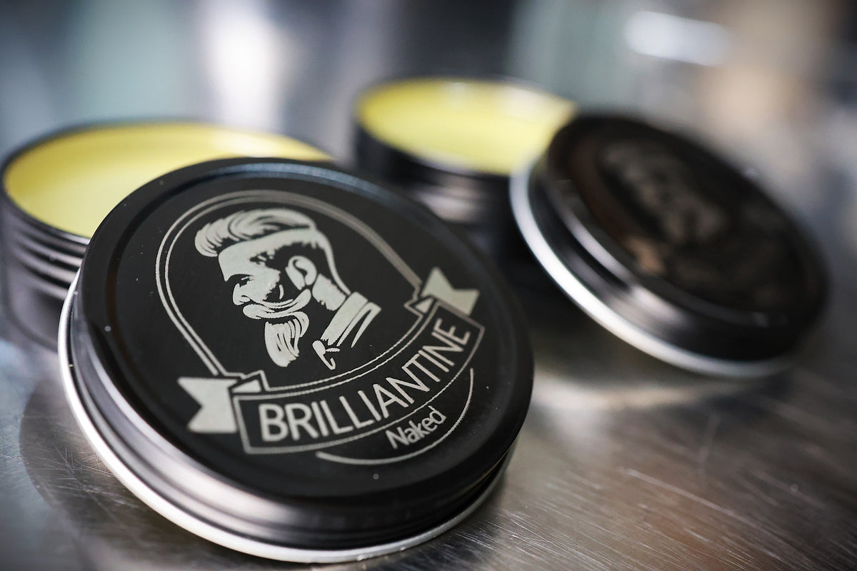 Brilliantine Naked unscented beard balm tins